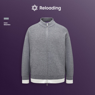 【新款】重新加载老钱风绵羊毛混纺易打理撞色半高领保暖针织开衫