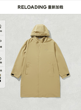 【新款热销】Reloading重新加载 重磅都市通勤磁吸扣长款连帽风衣
