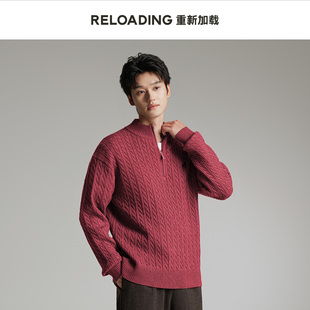 【双旦穿搭】重新加载经典绞花拉夫小鹿刺绣学院风情侣半高领毛衣