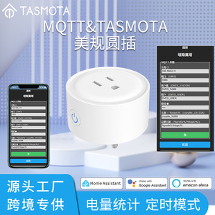TASMOTA美规智能插座远程控制MQTT智能美规圆插头语音遥控