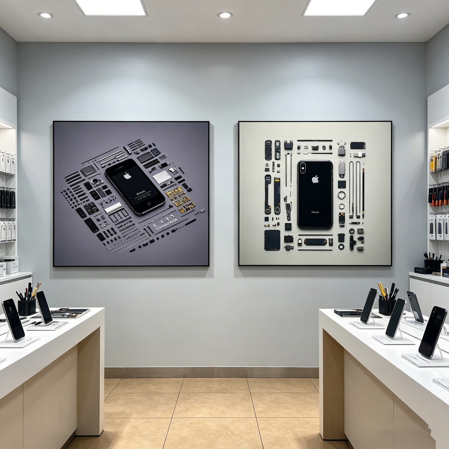 维修店装饰画电子数码产品分解图壁画科技办公室工作室挂画