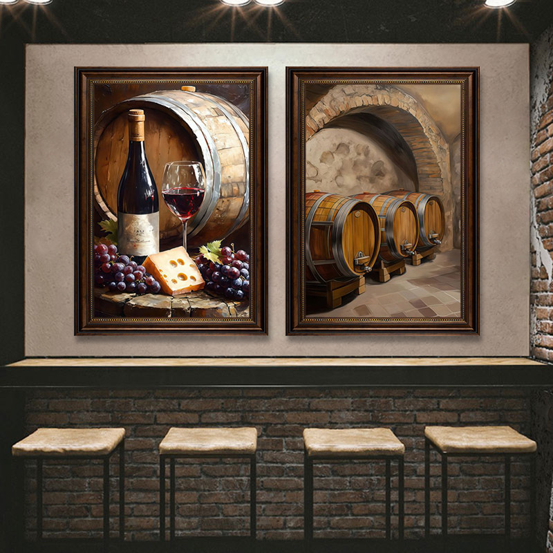 酒吧酒馆餐吧装饰画红酒清吧西餐厅挂画K歌沐足酒庄酒柜雪茄壁画