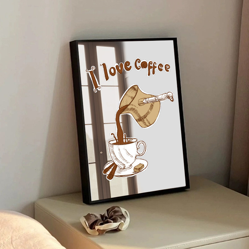 咖啡烘焙店镜面装饰画咖啡奶茶店民宿桌面摆画民宿酒店吧台挂画,家居饰品,现代装饰画,淘宝优惠券,粉丝福利购,淘宝优惠卷