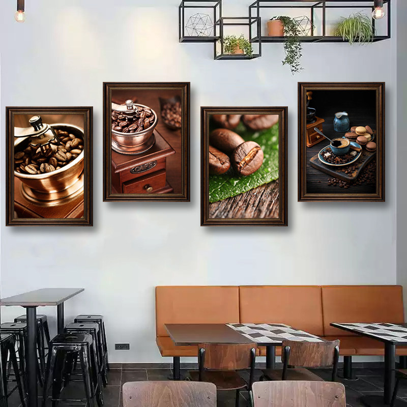 手冲咖啡装饰画美式拿铁coffee店餐厅创意挂画奶茶饮品店布置壁画