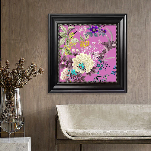 新中式轻奢花卉装饰画客厅沙发背景墙挂画卧室床头复古艺术壁画