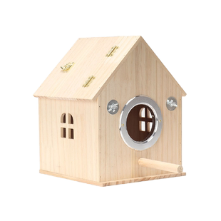 虎皮牡丹文鸟鹦鹉鸟箱小木屋繁殖箱巢实木孵化居住保暖生蛋窝鸟窝