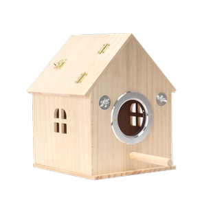 鹦鹉繁殖箱木屋鸟窝房子牡丹虎皮文鸟木质箱孵化产蛋居住保暖鸟巢