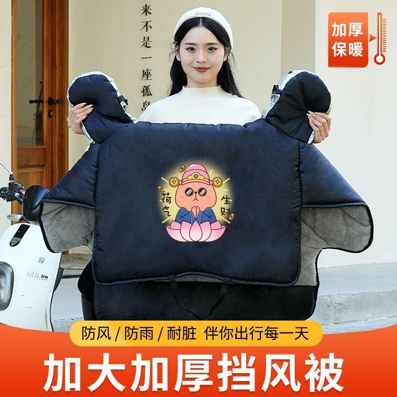 电动车挡风被冬季电瓶车加大加厚防挡风罩防寒双面防水保暖挡风被