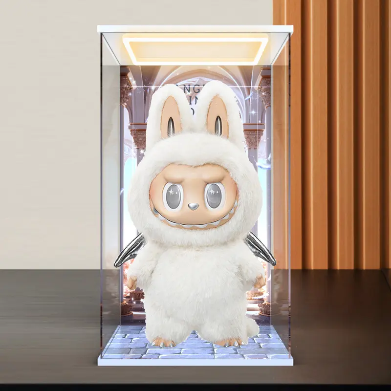 适用泡泡玛特 ZIMOMO天使ANGEL IN CLOUDS搪胶公仔回型灯展示盒
