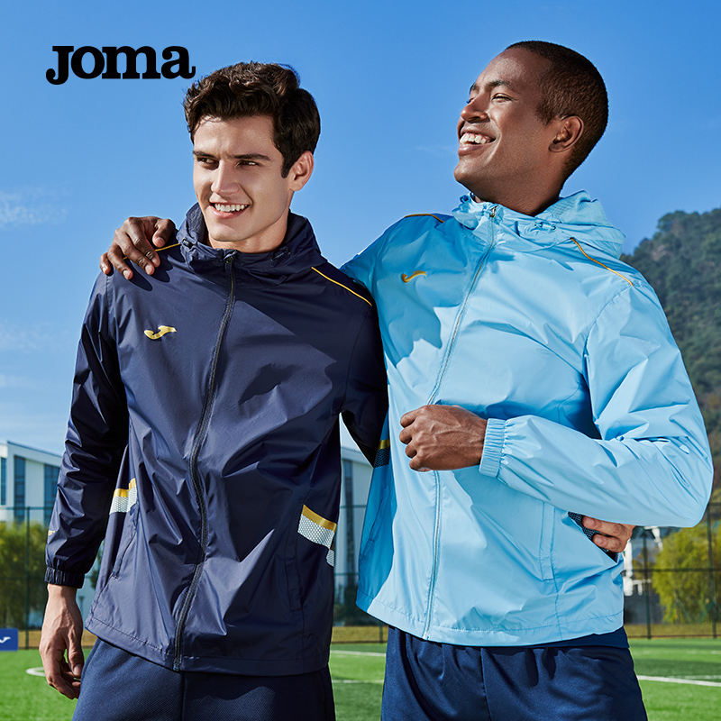 Joma24年新款风雨衣防泼水梭织外套西班牙系列足球训练服户外运动