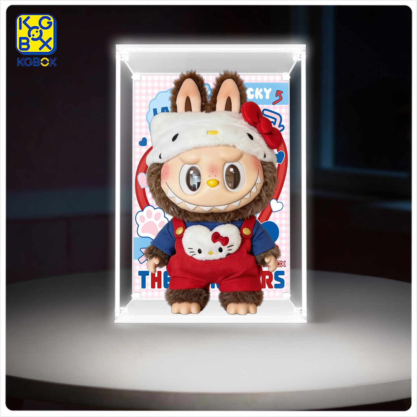 KGBOX适用泡泡玛特LABUBU HELLO KITTY系列INS风5MM展示盒防尘罩