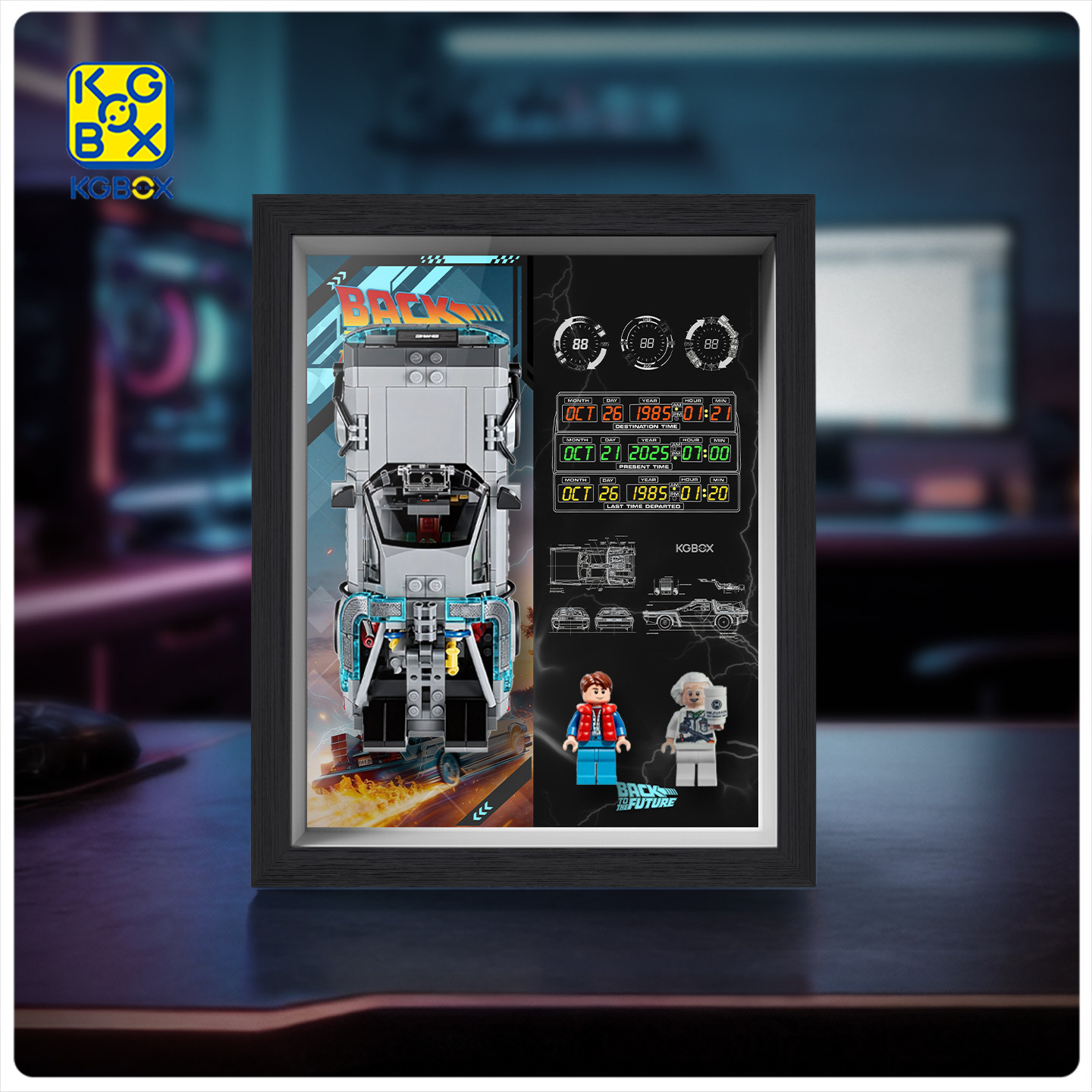 KGBOX适用77256回到未来时光机相框挂摆一体亚克力展示盒,模玩/动漫/周边/娃圈三坑/桌游,动漫电子/道具/本子,淘宝优惠券,粉丝福利购,淘宝优惠卷