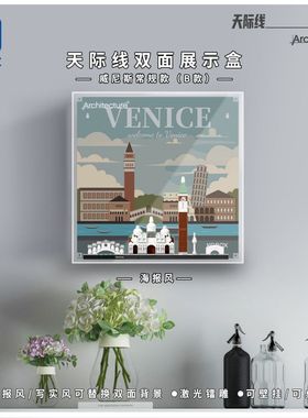 KGBOX乐高21026威尼斯城市天际线亚克力展示盒模型防尘罩透明