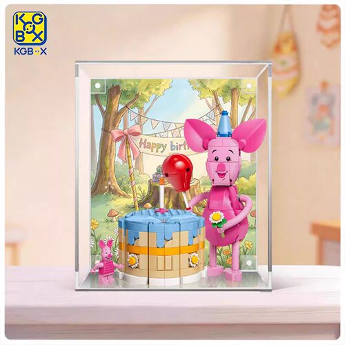 KGBOX小猪生日派对亚克力展示盒