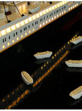KGBOX适用乐高10294泰坦尼克号游轮船LED灯具积木玩具遥控灯光