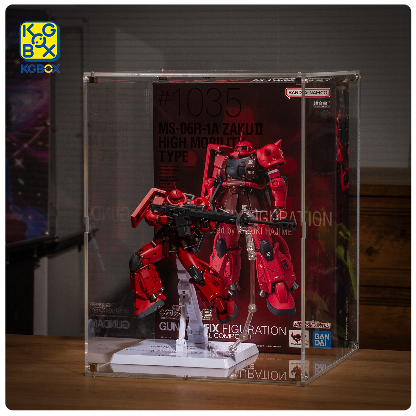 KGBOX适用万代FIX夏亚扎古2.0INS风5MM加厚亚克力展示盒防尘罩