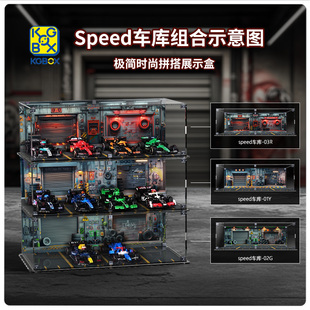 KGBOX乐高SPEED赛车77242/77243/77244展示盒车库停车场亚克力