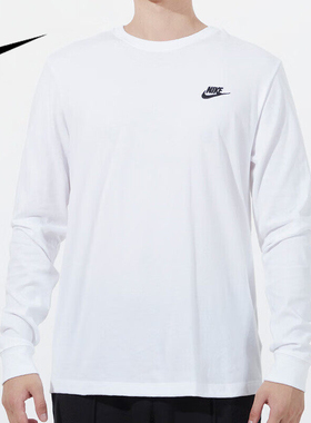 耐克nike男子长袖T恤简约圆领时尚运动风透气舒适上衣AR5194-100