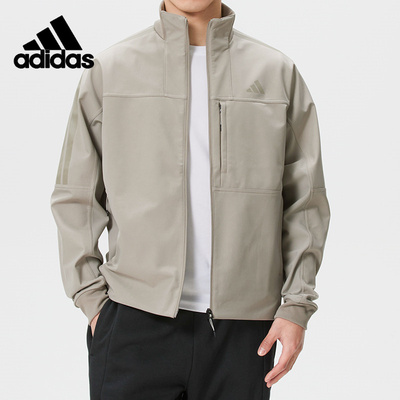 阿迪达斯男士立领拉链运动夹克