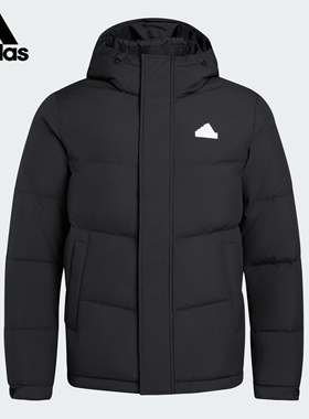 阿迪达斯男装2025新款运动加厚舒适休闲保暖连帽羽绒服外套KF6754