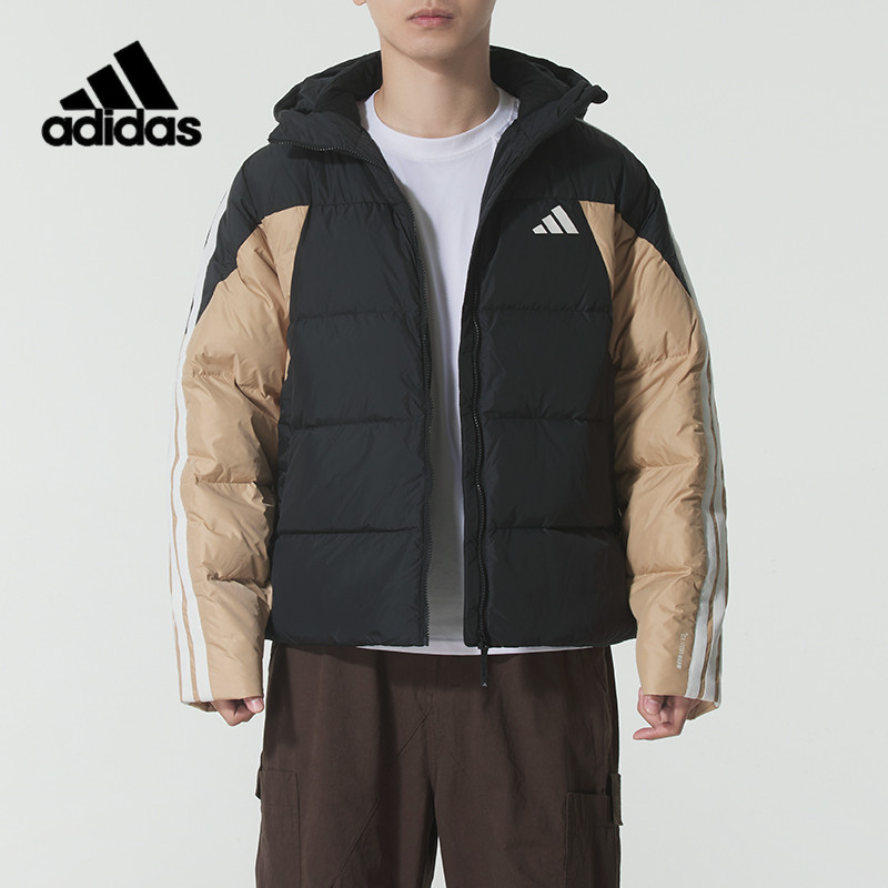 阿迪达斯男加厚保暖连帽羽绒服