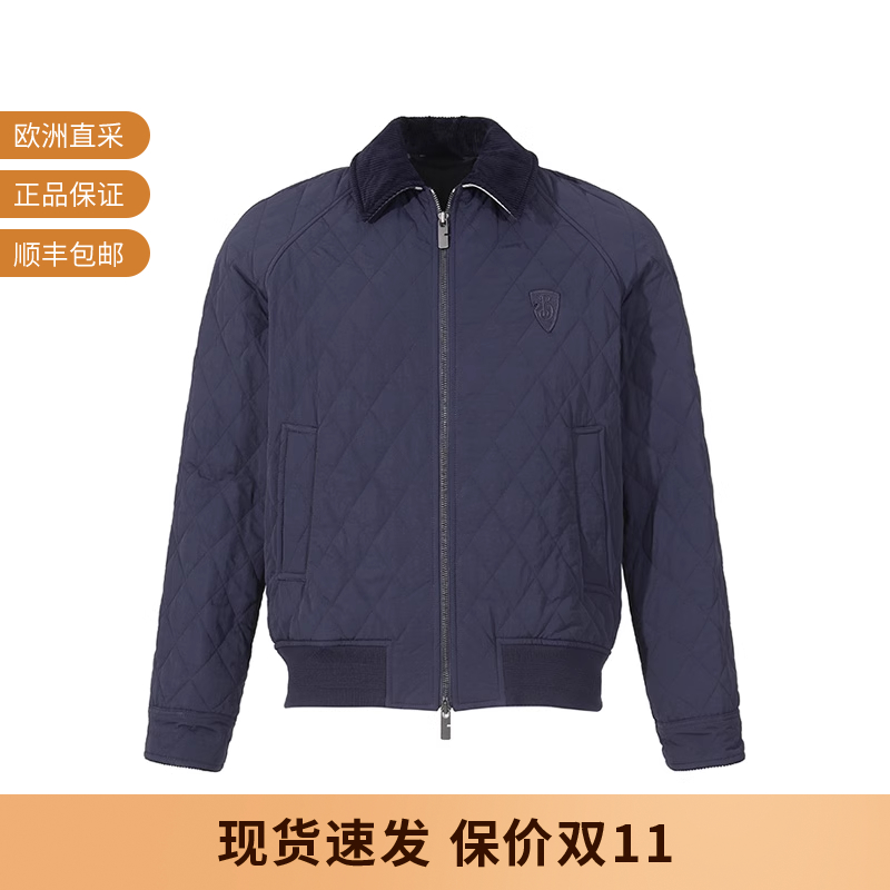 BURBERRY 男士B字型盾牌刺绣贴饰绗缝夹克薄款棉服外套 8097950