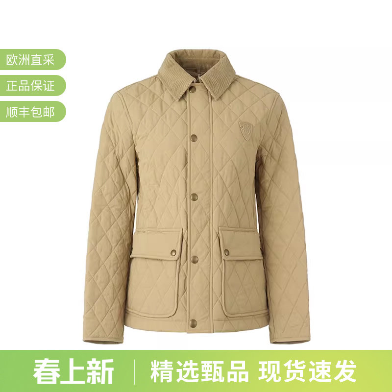 BURBERRY 女士B字型盾牌刺绣贴饰绗缝夹克薄款棉服外套 8097996