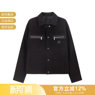 XM000038 徽标贴饰夹棉牛仔夹克外套 AF10326 男士 AX阿玛尼