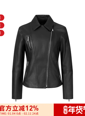 【甄品精选】AX阿玛尼 女士机车夹克外套上衣 8NYB13 YNVLZ