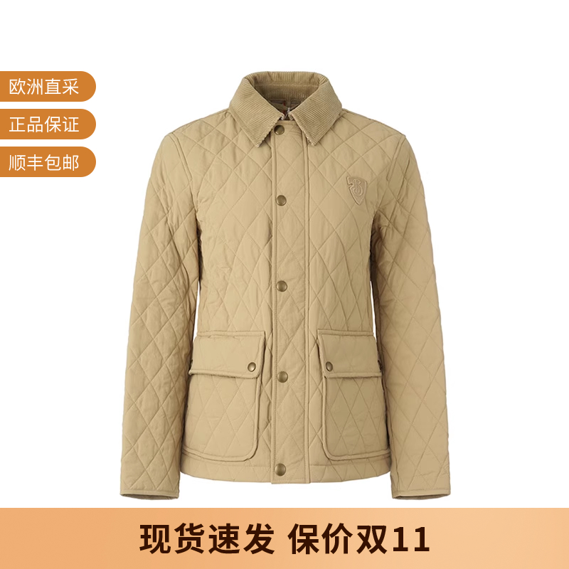 BURBERRY 女士B字型盾牌刺绣贴饰绗缝夹克薄款棉服外套 8097996