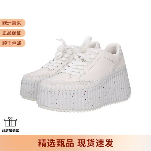 Chloe蔻依 女士坡跟厚底运动休闲鞋饼干鞋小白鞋 CHC24U02IBD