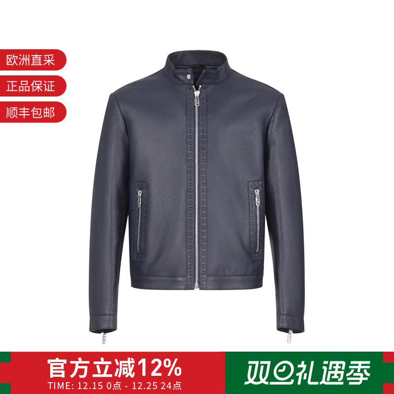 Fendi品男士短款皮衣皮夹克外套