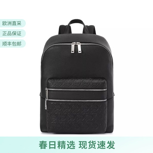 Ferragamo菲拉格慕 男包牛皮Gancio压纹手提双肩包背包241366 男士