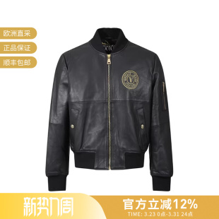 夹棉皮衣夹克上衣外套 复古拉链短款 GAVP06 男士 VJC范思哲