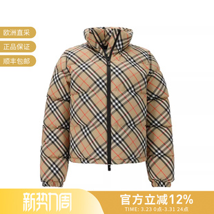 连帽拉链羽绒服外套 鹅绒隐藏式 81102491 女士短款 BURBERRY
