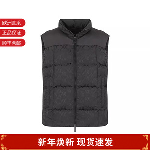 6DZQL1 AX阿玛尼 通体徽标提花立领鸭绒羽绒马甲 男士 ZN5GZ 新品