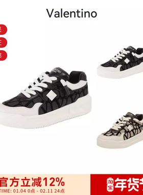 VALENTINO 男士铆钉装饰厚底板鞋系带休闲运动鞋2S0G37 IFF