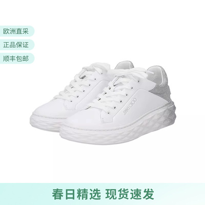 Jimmy Choo女士厚底系带运动休闲鞋小白鞋 DIAMOND MAXI F II IVR