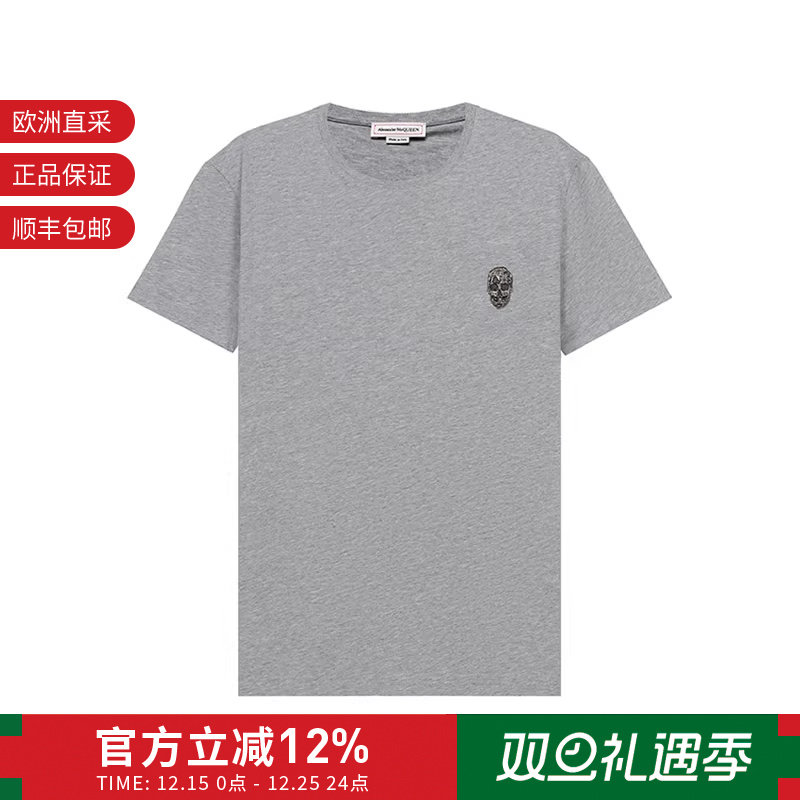 ALEXANDER MCQUEEN麦昆 男士圆领短袖T恤 662486 QRX04