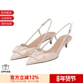 女士复古尖头高跟鞋 凉鞋 跟高4cm VALENTINO华伦天奴 2S0Q70 TMK
