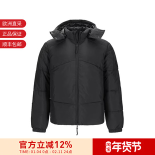 EA7阿玛尼 男士徽标贴饰连帽棉服上衣外套7M000717 AF16525