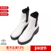 Stuart 甄品精选 Weitzman女士皮革厚底靴子短靴切尔西靴NORAH