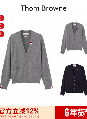 Thom Browne男士薄款V领长袖羊毛衫开衫 MKC489A Y1014