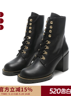 Stuart Weitzman 女士粗高跟短靴马丁靴 KOLBIE BLOCK BOOTIE
