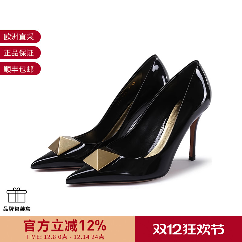 VALENTINO 女士细跟高跟鞋皮鞋单鞋跟高10cm 4W2S0FH8 LAF