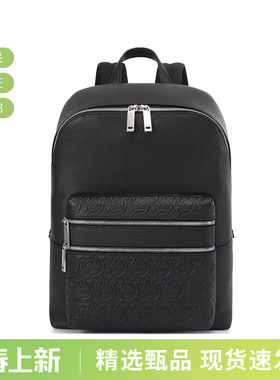 Ferragamo菲拉格慕 男士男包牛皮Gancio压纹手提双肩包背包241366