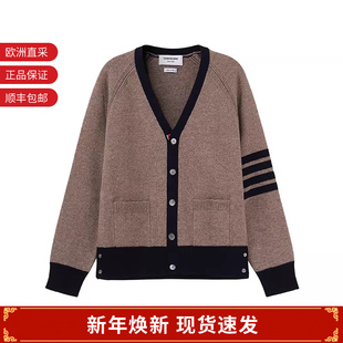 V领长袖 羊毛衫 针织衫 Thom MKC485A 男士 开衫 Y1026 Browne