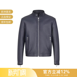 FPJ134 Fendi芬迪 皮衣皮夹克外套 LOGO小贴饰短款 AQOP 男士