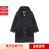 绗缝连帽大衣夹棉外套薄款 Burberry博柏利 女士中长款 棉服8096351