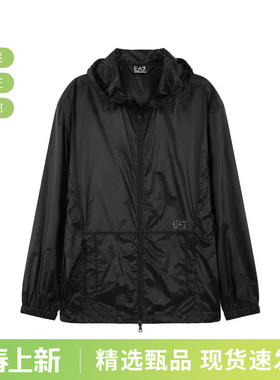 EA7阿玛尼 男士轻薄款连帽拉链夹克皮肤衣外套7M000238 AF13407